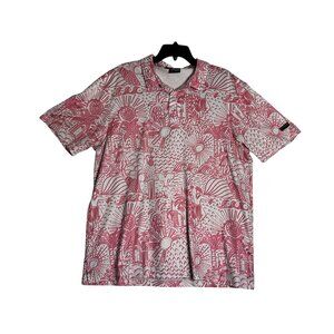 Yatta Golf Short Sleeve Performance Hawaiian Floral Polo Shirt Mens XL